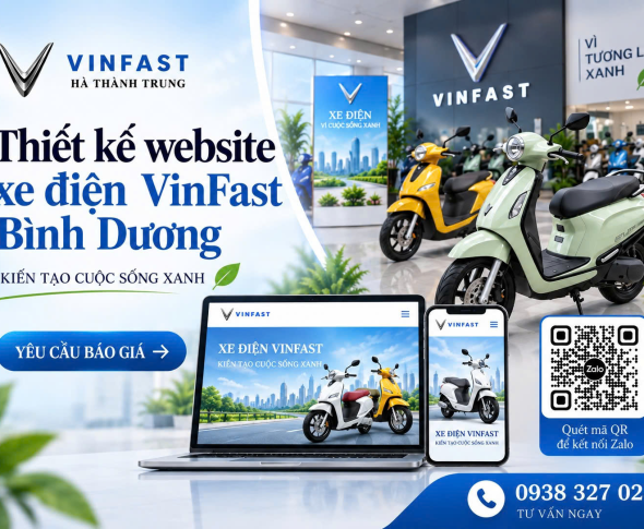 Thiết kế website xe điện VinFast Bình Dương chuẩn SEO, tăng khách hàng