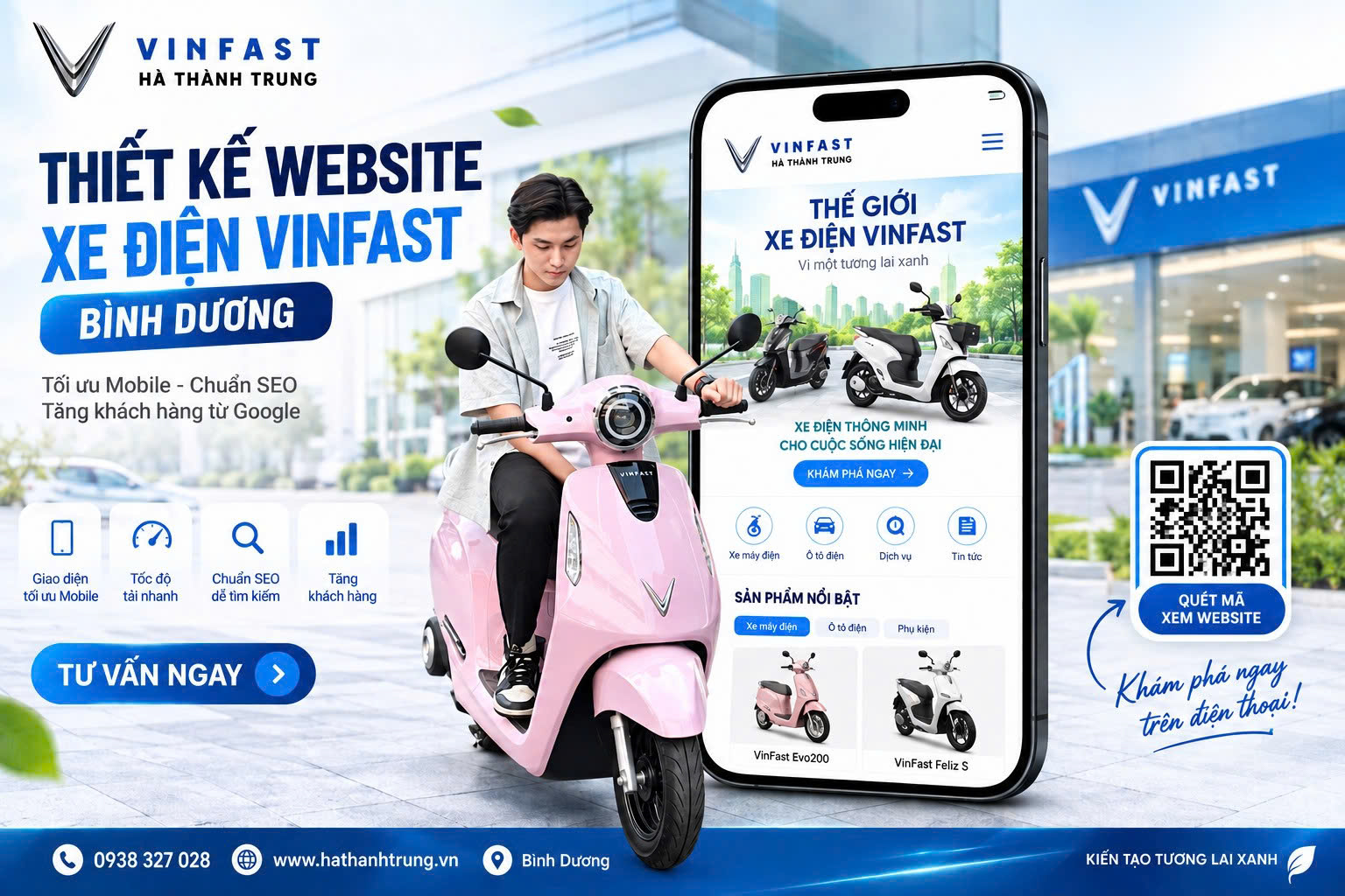 thiết kế website xe điện VinFast Bình Dương tối ưu mobile tốc độ và trải nghiệm người dùng
