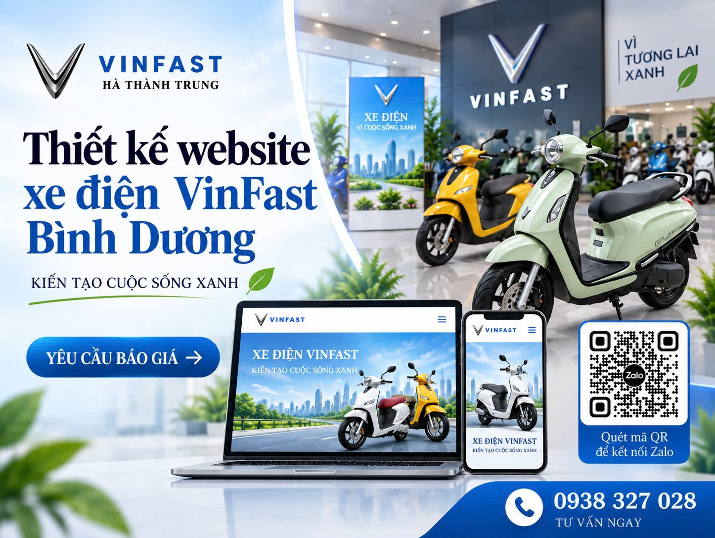 thiết kế website xe điện VinFast Bình Dương chuẩn SEO cho showroom ô tô điện